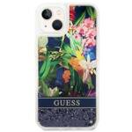 GUESS GUHCP14MLFLSB IPHONE 14 PLUS / 15 PLUS 6.7 "BLUE / BLUE HARDCASE FLOWER LIQUID GLITTER