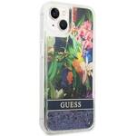 GUESS GUHCP14MLFLSB IPHONE 14 PLUS / 15 PLUS 6.7 "BLUE / BLUE HARDCASE FLOWER LIQUID GLITTER