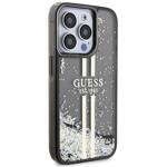 GUESS GUHCP15LLFCSEGK IPHONE 15 PRO 6.1 "BLACK/BLACK HARDCASE LIQUID GLITTER GOLD STRIPES