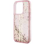 GUESS GUHCP15LLFCSEGP IPHONE 15 PRO 6.1 "PINK/PINK HARDCASE LIQUID GLITTER GOLD STRIPES