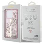 GUESS GUHCP15LLFCSEGP IPHONE 15 PRO 6.1 "PINK/PINK HARDCASE LIQUID GLITTER GOLD STRIPES