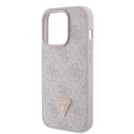 GUESS GUHCP15LP4TDPP IPHONE 15 PRO 6.1 "PINK/PINK HARDCASE LEATHER 4G TRIANGLE STRASS