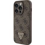 GUESS GUHCP15LP4TDPW IPHONE 15 PRO 6.1 "BROWN/BROWN HARDCASE LEATHER 4G TRIANGLE STRASS