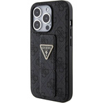 GUESS GUHCP15LPGS4TDK IPHONE 15 PRO 6.1 "BLACK/BLACK HARDCASE GRIP STAND 4G TRIANGLE STRASS