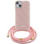 GUESS GUHCP15SHC4SEP IPHONE 15/14/13 6.1 "PINK / PINK HARDCASE CROSSBODY CORD 4G PRINT