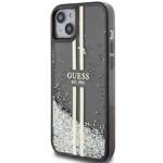 GUESS GUHCP15SLFCSEGK IPHONE 15/14/13 6.1 "BLACK / BLACK HARDCASE LIQUID GLITTER GOLD STRIPES