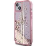 GUESS GUHCP15SLFCSEGP IPHONE 15/14/13 6.1 "PINK / PINK HARDCASE LIQUID GLITTER GOLD STRIPES