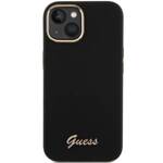 GUESS GUHCP15SSMBSLK IPHONE 15/14/13 6.1 "BLACK / BLACK HARDCASE SILICONE SCRIPT METAL LOGO & FRAME