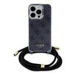 GUESS GUHCP15XHC4SEK IPHONE 15 PRO MAX 6.7 "BLACK/BLACK HARDCASE CROSSBODY CORD 4G PRINT
