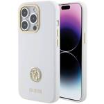 GUESS GUHCP15XM4DGPH IPHONE 15 PRO MAX 6.7 "WHITE/WHITE HARDCASE SILICONE LOGO STRASS 4G