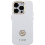 GUESS GUHCP15XM4DGPH IPHONE 15 PRO MAX 6.7 "WHITE/WHITE HARDCASE SILICONE LOGO STRASS 4G