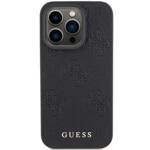 GUESS GUHCP15XP4EPMK IPHONE 15 PRO MAX 6.7 "BLACK/BLACK HARDCASE LEATHER 4G STAMPED