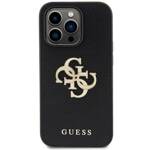 GUESS GUHCP15XP4LGK IPHONE 15 PRO MAX 6.7 "BLACK/BLACK HARDCASE LEATHER PERFORATED 4G GLITTER LOGO