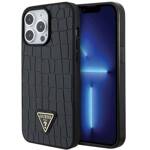 GUESS GUHCP15XPCRTHCK IPHONE 15 PRO MAX 6.7 "BLACK/BLACK HARDCASE CROCO TRIANGLE METAL LOGO