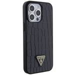 GUESS GUHCP15XPCRTHCK IPHONE 15 PRO MAX 6.7 "BLACK/BLACK HARDCASE CROCO TRIANGLE METAL LOGO