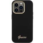 GUESS GUHCP15XSMBSLK IPHONE 15 PRO MAX 6.7 "BLACK/BLACK HARDCASE SILICONE SCRIPT METAL LOGO & FLAME