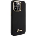 GUESS GUHCP15XSMBSLK IPHONE 15 PRO MAX 6.7 "BLACK/BLACK HARDCASE SILICONE SCRIPT METAL LOGO & FLAME