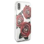 GUESS GUHCPXROSTR IPHONE X TRANSPARENT HARD CASE FLOWER DESIRE RED ROSE