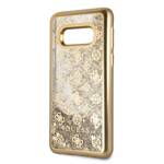 GUESS GUHCS10LPEOLGGO S10E G970 ZLOTY /GOLD HARD CASE 4G PEONY LIQUID GLITTER