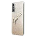 GUESS GUHCS21MMPCIGLSGO S21+ G996 ZLOTY/GOLD HARDCASE GLITTER GRADIENT SCRIPT