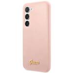 GUESS GUHCS23MLSLMGP S23+ S916 PINK/PINK HARDCASE SILICONE SCRIPT METAL LOGO