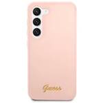 GUESS GUHCS23MLSLMGP S23+ S916 PINK/PINK HARDCASE SILICONE SCRIPT METAL LOGO