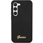 GUESS GUHCS23MSLSMK S23+ S916 BLACK/BLACK HARDCASE SILICONE VINTAGE GOLD LOGO