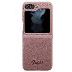 GUESS GUHCZF5HGGSHP F731 WITH FLIP5 PINK/PINK HARDCASE GLITTER SCRIPT