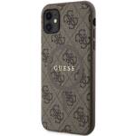 GUESS GUHMN61G4GFRW IPHONE 11 6.1 " / XR BROWN / BROWN HARDCASE 4G COLLECTION LEATHER METAL LOGO MAGSAFE