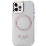 GUESS GUHMP12MHTRMP IPHONE 12/12 PRO 6.1 "PINK/PINK HARD CASE METAL OUTLINE MAGSAFE