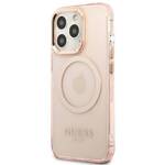 GUESS GUHMP13LHTCMP IPHONE 13 PRO / 13 6.1 "PINK / PINK HARD CASE GOLD OUTLINE TRANSLUCENT MAGSAFE