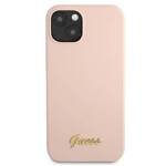 GUESS GUHMP13MLSLMGGLP IPHONE 13/14/15 6.1 "LIGHT PINK / LIGHT PINK HARDCASE SILICONE SCRIPT GOLD LOGO MAGSAFE