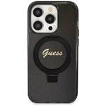 GUESS GUHMP13XHRSGSK IPHONE 13 PRO MAX 6.7 "BLACK/BLACK HARDCASE RING STAND SCRIPT GLITTER MAGSAFE