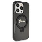 GUESS GUHMP13XHRSGSK IPHONE 13 PRO MAX 6.7 "BLACK/BLACK HARDCASE RING STAND SCRIPT GLITTER MAGSAFE