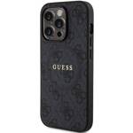 GUESS GUHMP14LG4GFRK IPHONE 14 PRO 6.1 "BLACK/BLACK HARDCASE 4G COLLECTION LEATHER METAL LOGO MAGSAFE