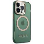 GUESS GUHMP14LHTCMA IPHONE 14 PRO 6.1 "GREEN/KHAKI HARD CASE GOLD OUTLINE TRANSLUENT MAGSAFE