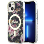 GUESS GUHMP14MHCFWSK IPHONE 14 PLUS / 15 PLUS 6.7 "BLACK / BLACK HARDCASE FLOWER MAGSAFE