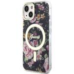 GUESS GUHMP14MHCFWSK IPHONE 14 PLUS / 15 PLUS 6.7 "BLACK / BLACK HARDCASE FLOWER MAGSAFE