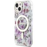 GUESS GUHMP14MHCFWST IPHONE 14 PLUS / 15 PLUS 6.7 "TRANSPARENT HARDCASE FLOWER MAGSAFE