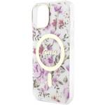 GUESS GUHMP14MHCFWST IPHONE 14 PLUS / 15 PLUS 6.7 "TRANSPARENT HARDCASE FLOWER MAGSAFE