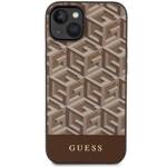 GUESS GUHMP14MHGCFSEW IPHONE 14 PLUS / 15 PLUS 6.7 "BROWN / BROWN HARD CASE GCUBE STRIPES MAGSAFE