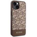 GUESS GUHMP14MHGCFSEW IPHONE 14 PLUS / 15 PLUS 6.7 "BROWN / BROWN HARD CASE GCUBE STRIPES MAGSAFE