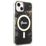 GUESS GUHMP14MHTMRSK IPHONE 14 PLUS / 15 PLUS 6.7 "BLACK / BLACK HARDCASE GOLDEN MARBLE MAGSAFE