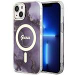 GUESS GUHMP14SHTMRU IPHONE 14/15/13 6.1 "PURPUROWY / PURPLE HARDCASE GOLDEN MARBLE MAGSAFE