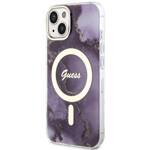 GUESS GUHMP14SHTMRU IPHONE 14/15/13 6.1 "PURPUROWY / PURPLE HARDCASE GOLDEN MARBLE MAGSAFE