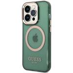 GUESS GUHMP14XHTCMA IPHONE 14 PRO MAX 6.7 "GREEN/KHAKI HARD CASE GOLD OUTLINE TRANSLUENT MAGSAFE