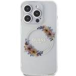 GUESS GUHMP15LHFWFFCT IPHONE 15 PRO 6.1 "TRANSPARENT HARDCASE IML FLOWERS WREATCH MAGSAFE