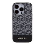 GUESS GUHMP15LHGCFSEK IPHONE 15 PRO 6.1 "BLACK/BLACK HARDCASE GCUBE STRIPES MAGSAFE