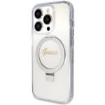 GUESS GUHMP15LHRSGSD IPHONE 15 PRO 6.1 "TRANSPARENT/TRANSPARENT HARDCASE RING STAND SCRIPT GLITTER MAGSAFE