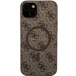 GUESS GUHMP15MG4GFRW IPHONE 15 PLUS / 14 PLUS 6.7 "BROWN / BROWN HARDCASE 4G COLLECTION LEATHER METAL LOGO MAGSAFE